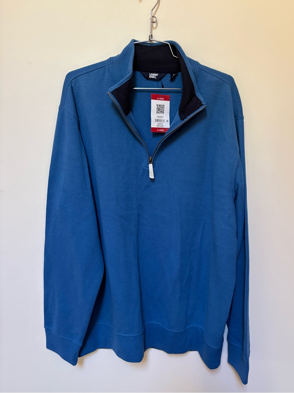 Brand New Lands' End Men's Rib Quarter Zip Pullover Size XL